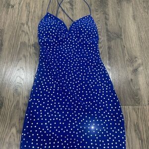 B Darlin Royal Blue Dress with rhinestones